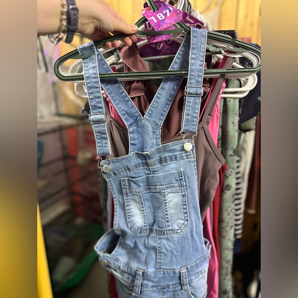 Overall Shorts Light Blue Sz 5